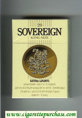 Sovereign Extra Lights cigarettes yellow hard box