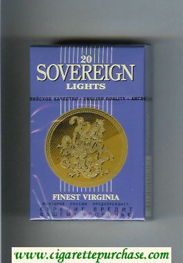 Sovereign Lights Finest Virginia cigarettes blue hard box
