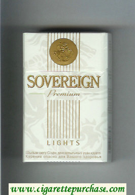 Sovereign Premium Lights cigarettes white hard box