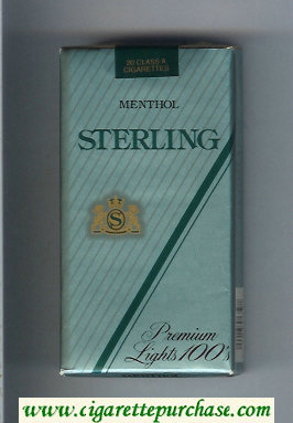 Sterling Premium Lights 100s Menthol cigarettes soft box