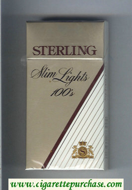 Sterling Slim Lights 100s cigarettes hard box