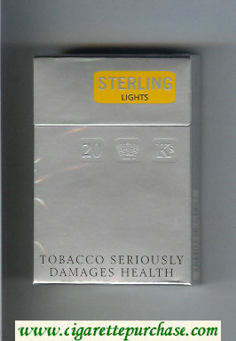 Sterling Lights cigarettes hard box