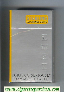 Sterling Lights 100s cigarettes hard box