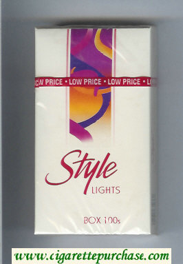 Style Lights 100s cigarettes hard box