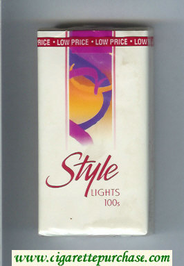 Style Lights 100s cigarettes soft box