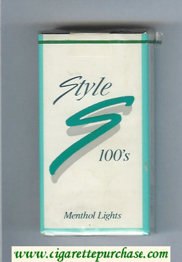 Style Menthol Lights 100s cigarettes soft box