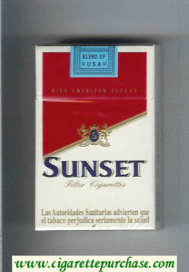 Sunset Cigarettes hard box