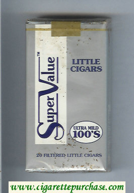 Super Value Ultra Mild 100s Little Cigars Cigarettes soft box
