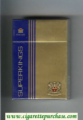 Superkings gold and blue Cigarettes hard box