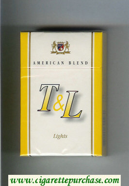 T and L American Blend Lights cigarettes hard box