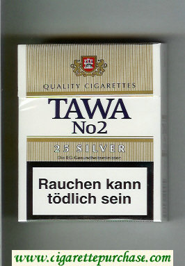 Tawa No 2 25 Silver cigarettes hard box