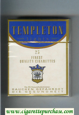 Templeton Lights 25 Finest Quality cigarettes hard box
