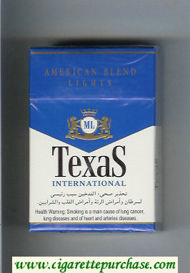 Texas International American Blend Lights cigarettes hard box