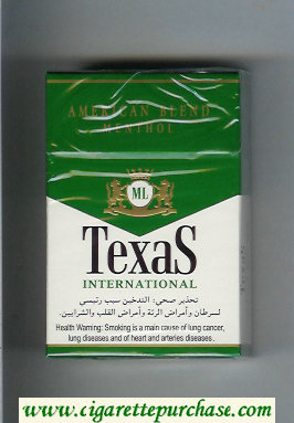 Texas International American Blend Menthol cigarettes hard box