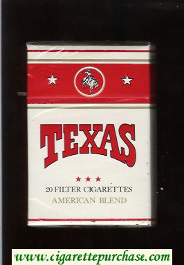 Texas American Blend cigarettes white and red hard box