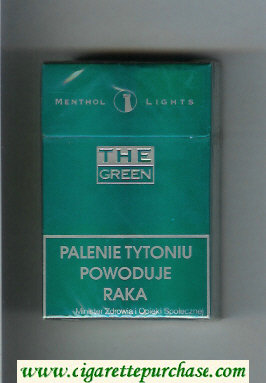 The Green Menthol Lights cigarettes hard box