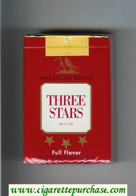 Three Stars American Blend Full Flavor De Luxe cigarettes soft box