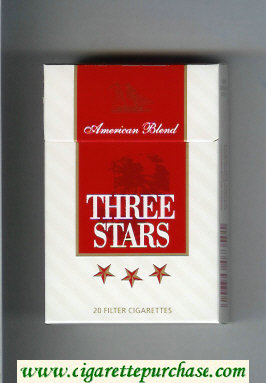 Three Stars American Blend cigarettes hard box