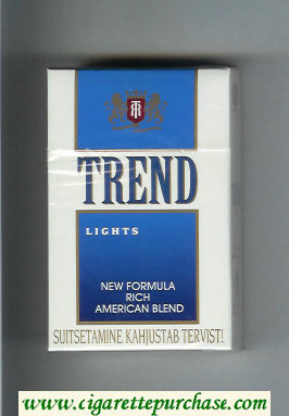 Trend Lights New Formula Rich American Blend cigarettes hard box
