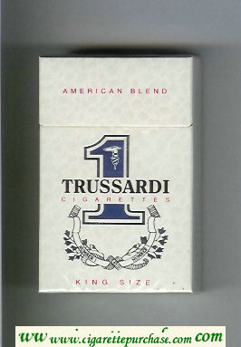 Trussardi 1 American Blend King Size cigarettes white hard box