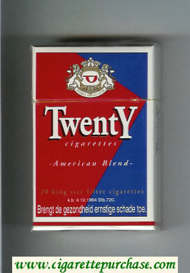 Twenty American Blend cigarettes hard box