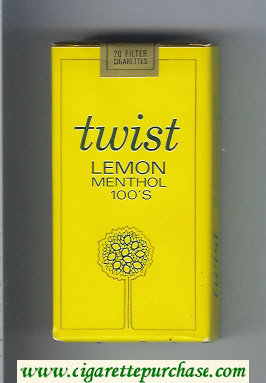 Twist Lemon Menthol 100s cigarettes soft box
