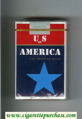 US of America Fine American Blend cigarettes blue star soft box