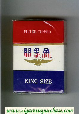 USA Filter Tipped King Size cigarettes hard box