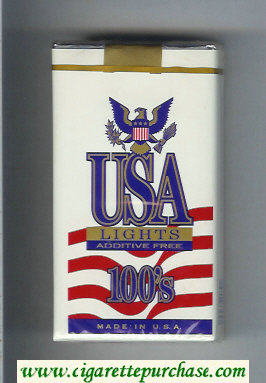 USA Lights Additive Free 100s cigarettes soft box