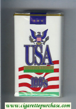 USA Menthol Lights Filters Cigarettes 100s soft box