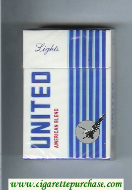 United American Blend Lights cigarettes hard box