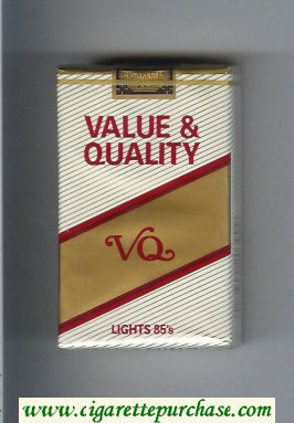 Value and Quality Lights 85s cigarettes soft box