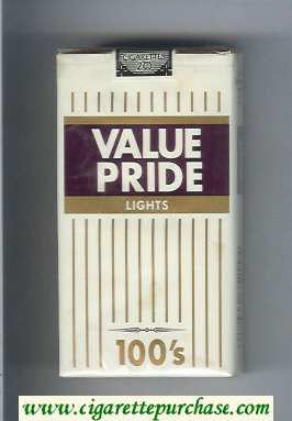 Value Pride Lights 100s cigarettes soft box
