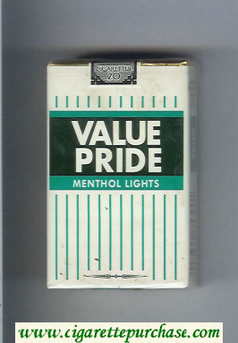 Value Pride Menthol Lights cigarettes soft box