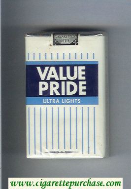 Value Pride Ultra Lights cigarettes soft box
