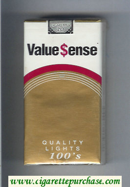 Value Sense Quality Lights 100s cigarettes soft box