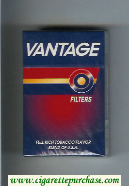 Vantage Filters Cigarettes blue and red hard box