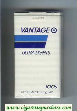 Vantage Ultra Lights 100s Cigarettes soft box