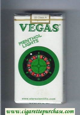 Vegas Menthol Lights 100s Cigarettes soft box