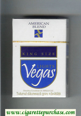 Vegas American Blend Lights Cigarettes hard box