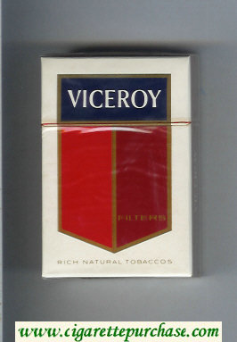 Viceroy Filters Cigarettes Rich Natural Tobaccos hard box