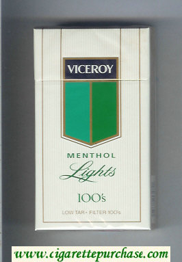 Viceroy Menthol Lights 100s Cigarettes hard box