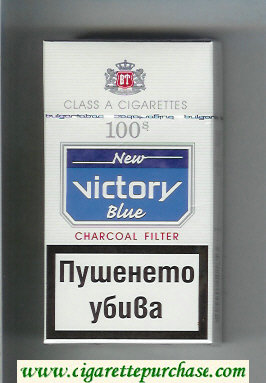 Victory 100s New Blue Charcoal Filter cigarettes hard box