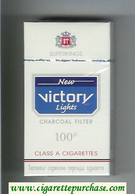 Victory New Lights Charcoal Filter 100s Superkings cigarettes hard box