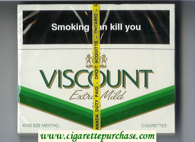 Viscount Extra Mild Menthol 25s cigarettes wide flat hard box