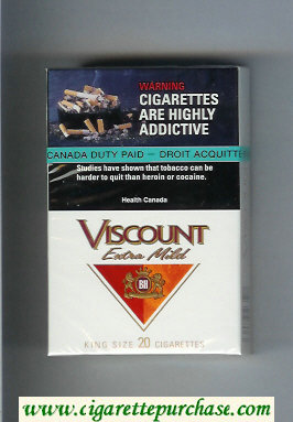 Viscount Extra Mild King Size cigarettes hard box