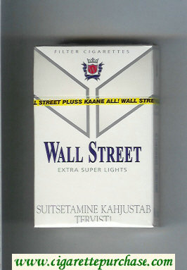 Wall Street Extra Super Lights cigarettes hard box
