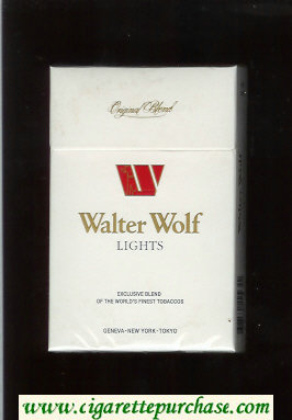 Walter Wolf Lights Original Blend cigarettes white hard box