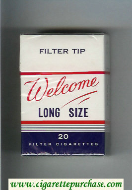 Welcome Long Size Filter Tip cigarettes hard box