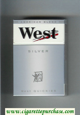 West Silver West Quickies cigarettes hard box